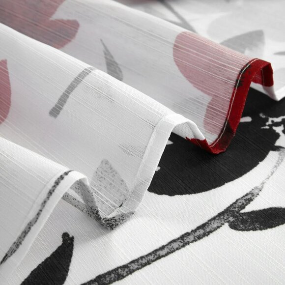 Mainstays Black Red and Grey Floral Shower Curtain, 72" X 72", Polyester New - Picture 5 of 6